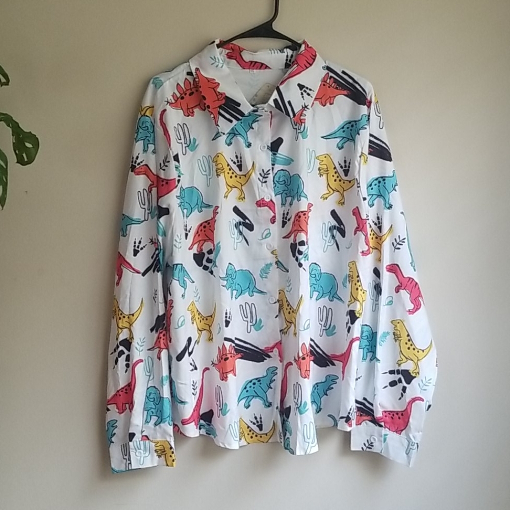 SHEIN Dinosaur Button-Up